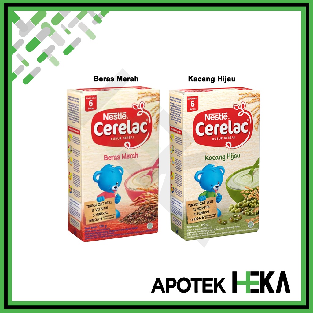 Cerelac Nestle Bubur Sereal Bayi 120 gram Kacang Hijau / Beras Merah (SEMARANG)