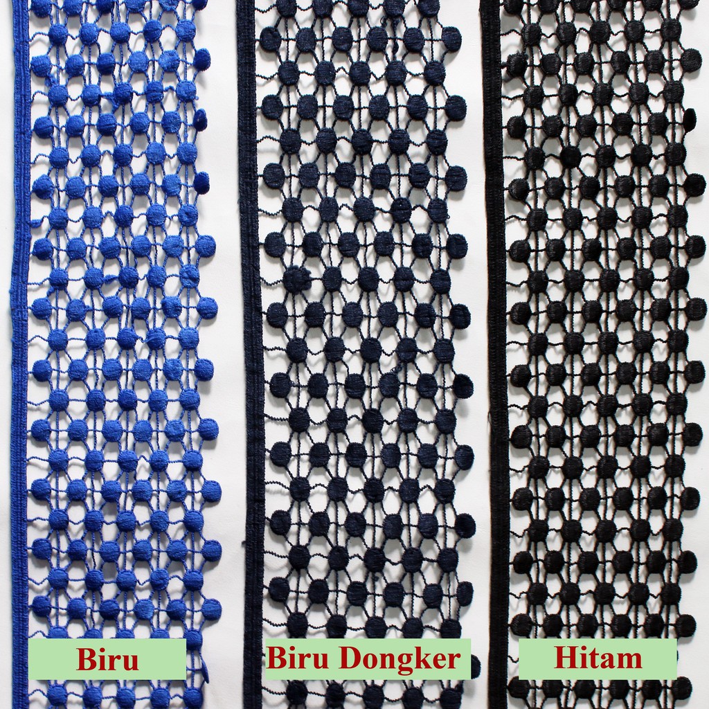 (Per Meter) RDP159 Renda Bordir Prada Hitam Lebar 10Cm