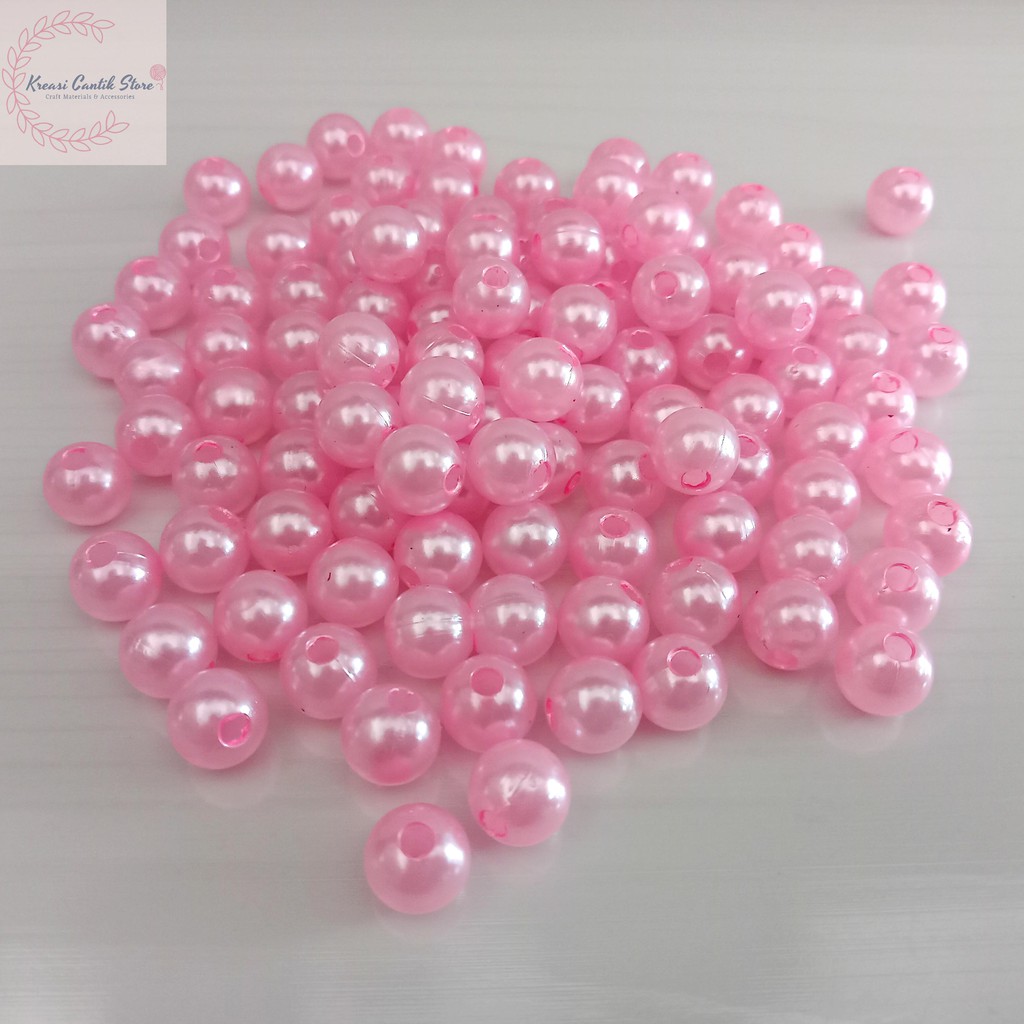 Manik-Manik / Mote Mutiara / Manik Mutiara 8mm Warna - Pink Soft