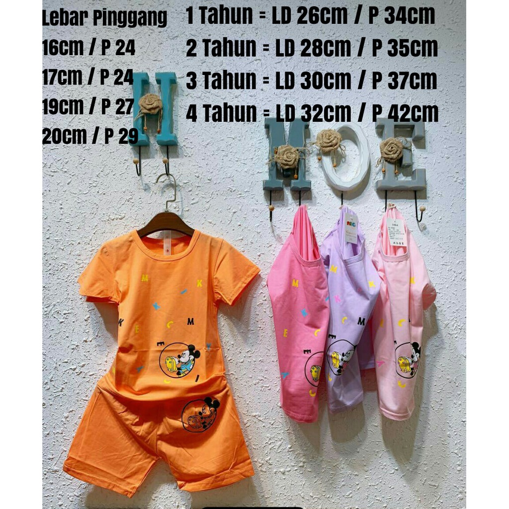 Setelan Baju Anak Laki Miki Mos Import/ 1 Tahun - 5 Tahun / Pakaian Anak / Anak Cowo Bahan Melar R62