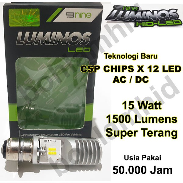 Lampu Motor LED Luminos Vario 110 Techno H6 M5 T19 Putih 15W