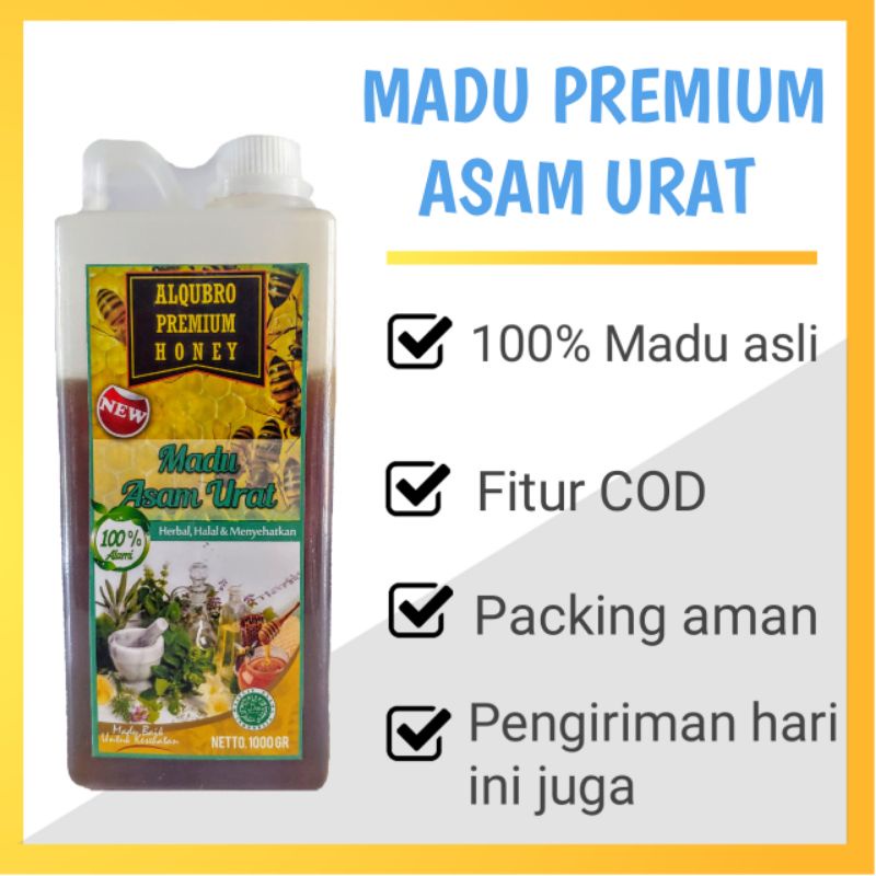 

madu asli 100% murni 1kg madu hutan alqubro premium asam urat untuk memgobati penyakit asam urat