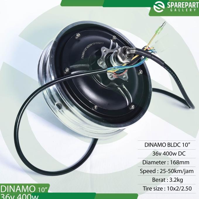 Dinamo Bldc 10Inch 36V400W Skuter Listrik Otoped Motor Bldc Ring 10"