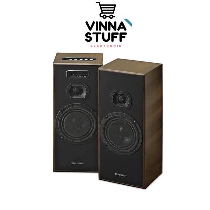 Speaker Aktif Active Sharp CBOX-B635UBO Bluetooth FM USB - Wallnut