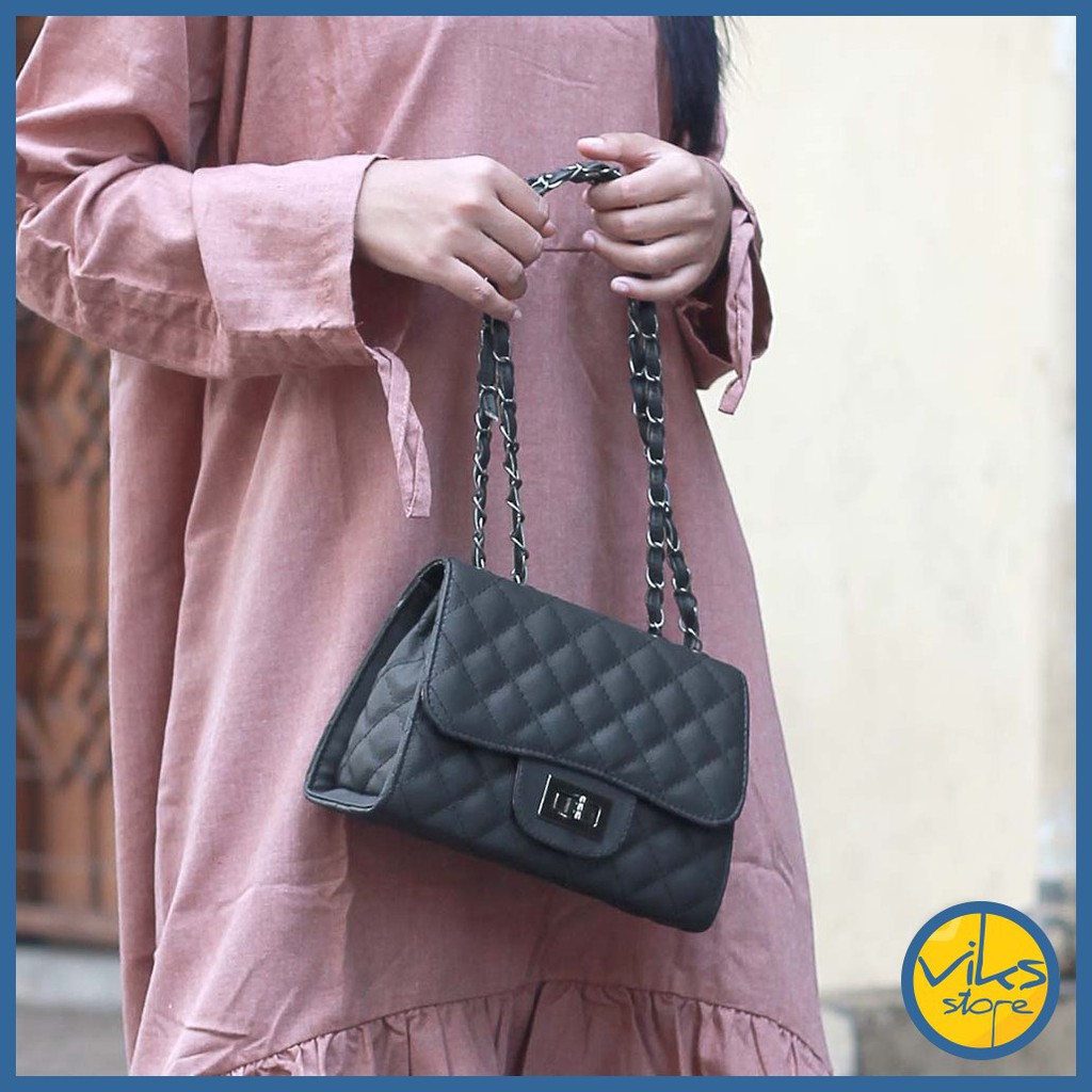 Tas Kerja Wanita Cewek Tas Selempang Handbag Size Kecil Slingbag Tas Tangan Kulit Sintesis Polos