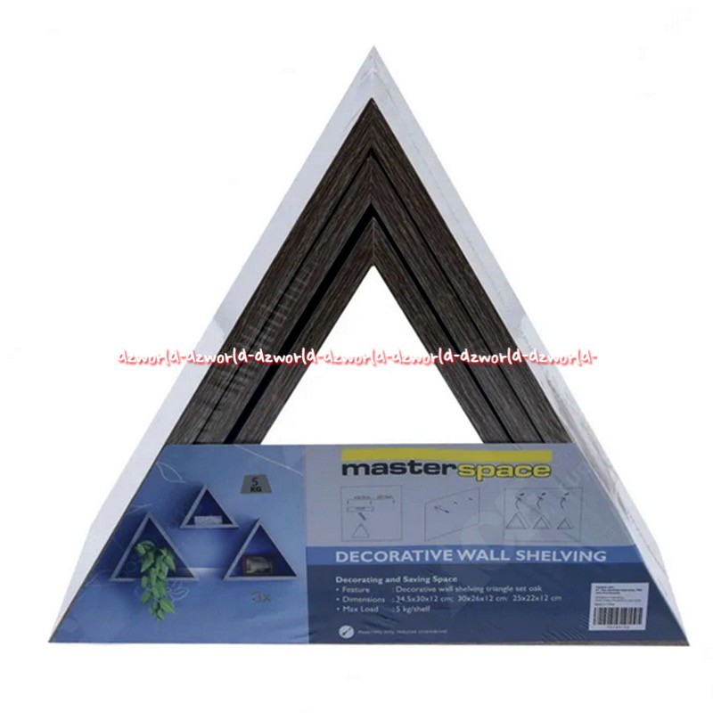 Masterspace Set 3pcs Decorate Wall Shelving Triangle Rak Dinding Triangle Model Segitiga Master Space Bahan Kayu