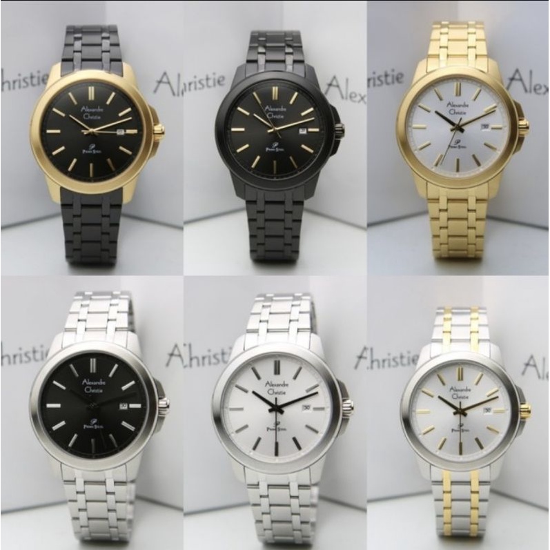 Alexandre Christie AC1017 Pria | AC 2017 primo steel Men Black Gold ori