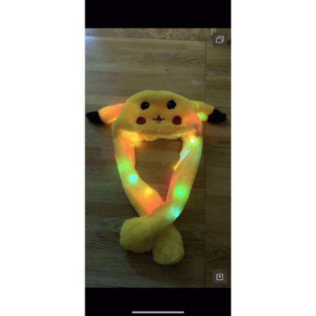 Bunny hat/topi boneka lampu led/bunny doraemon pikachu stich