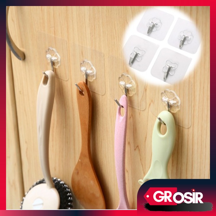 Grosir - H618 Hook Hanger / Gantungan Wall Kait Dinding /Jilbab Baju / Tempelan Hanger Kail Kuat