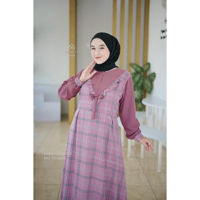 Dress + BLEZZER blaze blezer RANITIA kotak kotak MUSLIM FASHION WANITA BAJU SYAR'I HIJAB