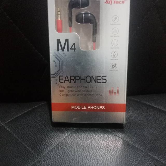 Earphone Headset handsfree Original 100% Jm Tech JMT M4 Super bass stereo