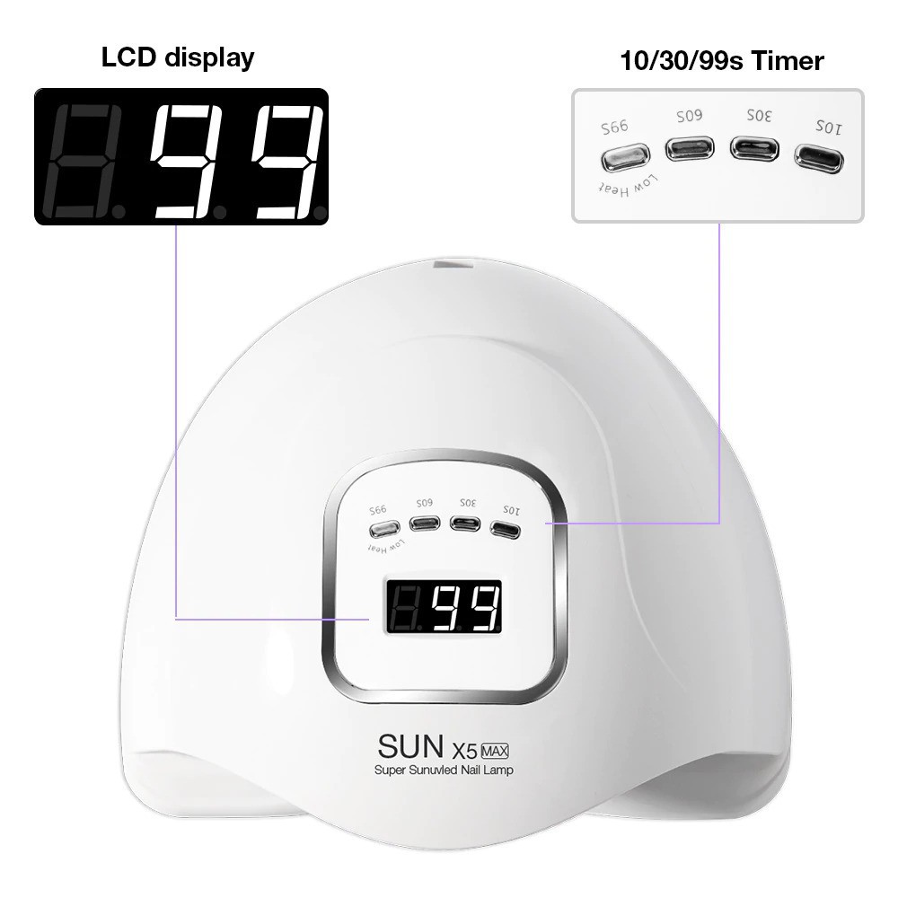gs8 280W 120W 72W SUN X5 Max Pengering Kutek Kuku UV LED Nail Dryer Putih Dmoley XIXI 72W X11 MAX F5