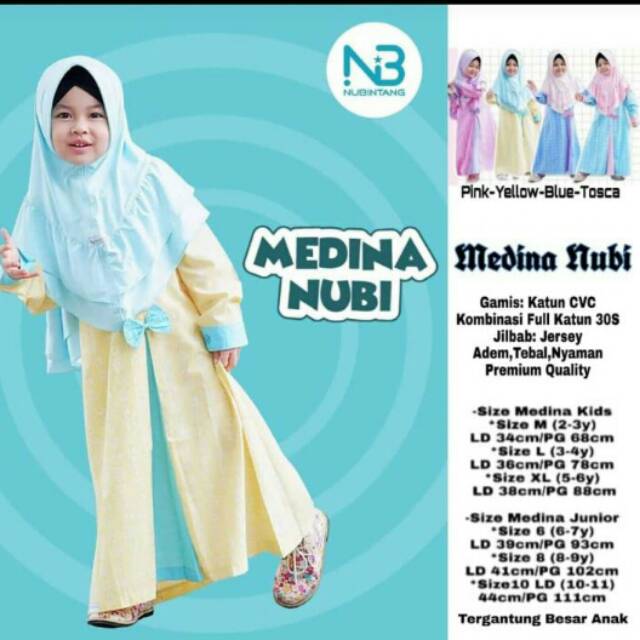 Gamis anak medina nubi | gamis medina nubintang|gamis anak perempuan