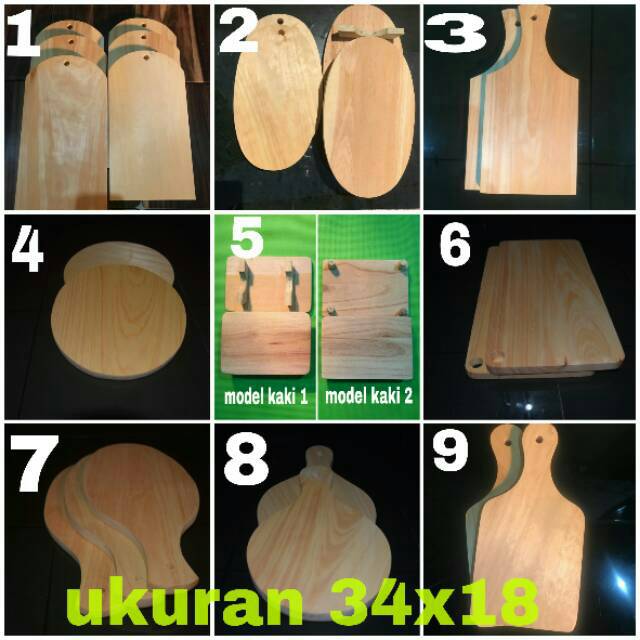 Talenan Kayu 34x18 Kayu Pinus Wooden Cutting Board Halus