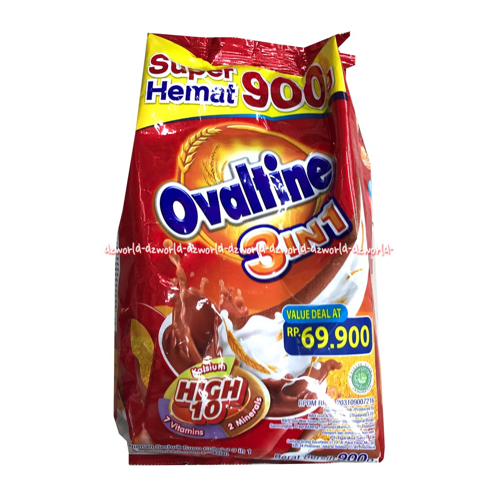 Ovaltine 3in1 High 10 Minuman Susu Bubuk Rasa Coklat 900gr Untuk Memenuhi Kebutuhan Kalsium