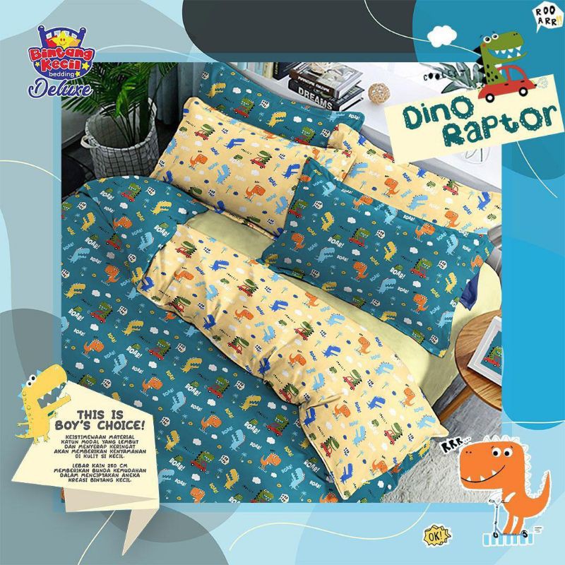 SPREI MOTIF DINO RAPTOR/SPREI ANAK/SPREI STAR
