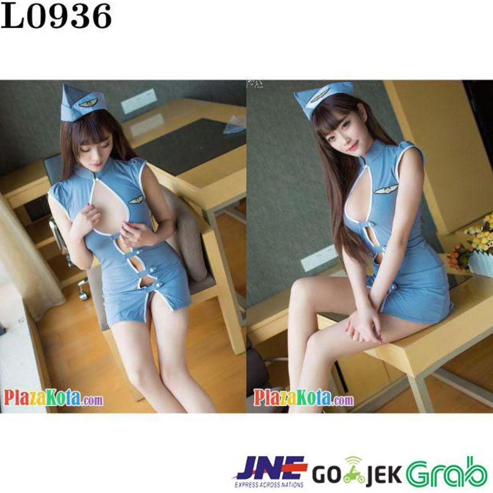 L0936 - Baju Tidur Lingerie Costume Kostum Army Biru Topi