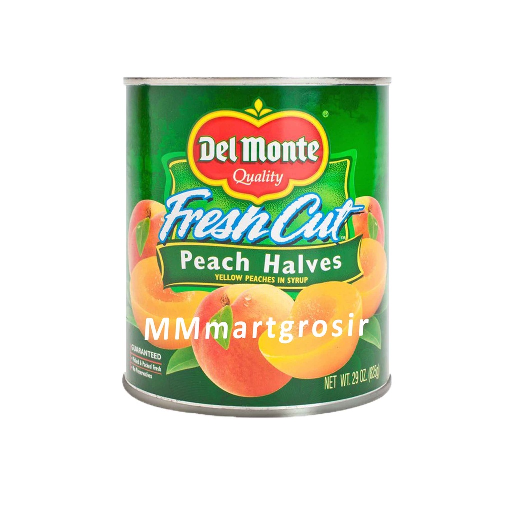 Delmonte / Fresh Cut Peach Halves / Potongan Buah Persik Dalam Sirup Kental / 825g