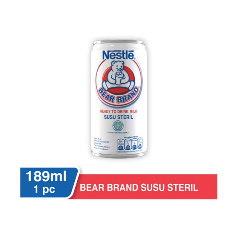 

Susu Beruang 189 ML UHT Milk Bear Brand Nestle Susu Sapi Steril Kaleng Siap Minum