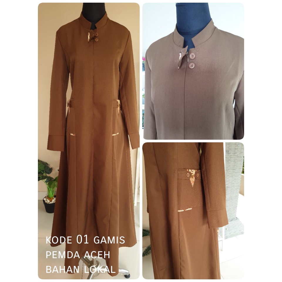 khusus Blazer Gamis Syar'i warna pemda terang-pemda gelap-biru dongker-hipu polos-hipu lis batik-seragam Guru dan PNS-Pakaian Pemda terbaru-blazer terbaru