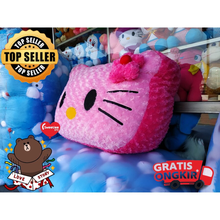 bantal boneka/boneka hello kitty/ bantal kepala/bantal karakter hello kitty/bantal kepala kitty snai