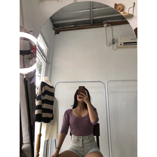 Rajut lidi warna ungu dan tangan balon