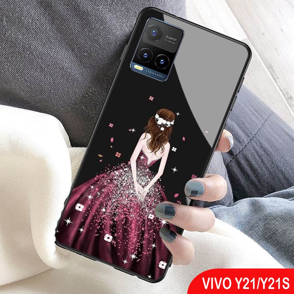 [A05] Softcase Glass Kaca Vivo Y21 2021 Y21S /Casing Handphone Vivo Y21 2021 Y21S / Case Hp Vivo Y21
