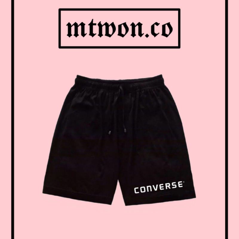 CELANA PENDEK CONVERSE BOXER HITAM MOTIF SHORTPANTS DISTRO PRIA WANITA DEWASA HITAM / CELANA DALAM K