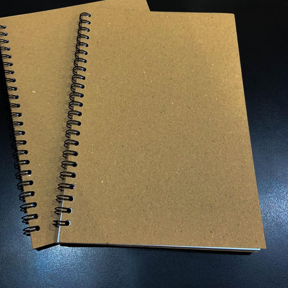 

PREMIUM [Tulis.Id] Basic White Paper Kraft Spiral Notebook A5 Blank Grid Dotted Ruled Buku Catatan S