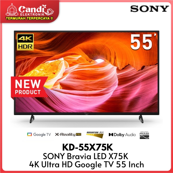 TV SONY BRAVIA KD-55X75K 55 INCH SMART ANDROID 55 INCH 4K GOOGLE TV KD55X75 55X75K