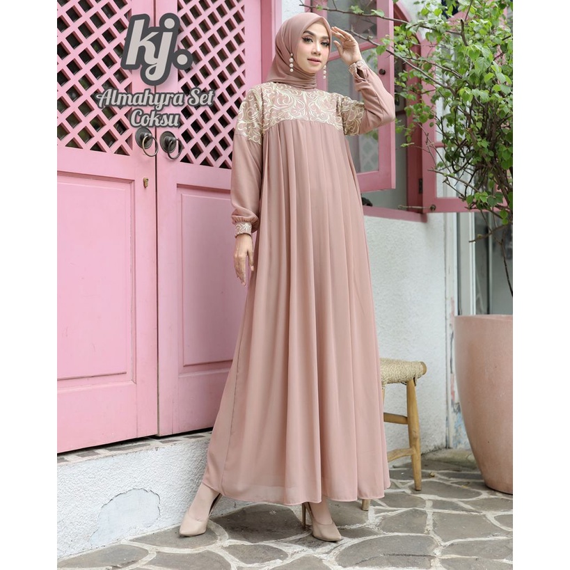 GAMIS ALMAHYRA SET//GAMIS LEBARAN TREND 2022//FASHION WANITA TERBARU//GAMIS SET HIJAB//GAMIS BORDIR 