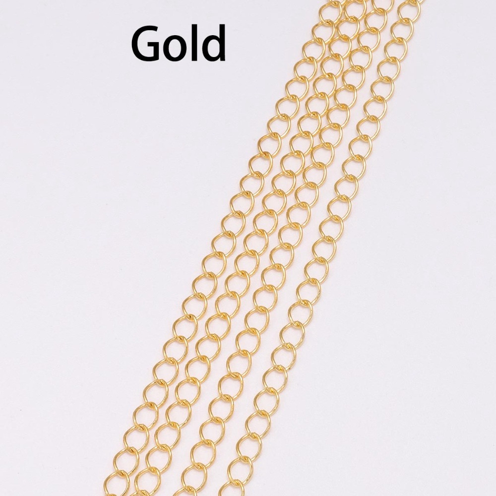 Extension Rantai Kalung Panjang 5m 10m Warna Silver Bronze Untuk Membuat Perhiasan Diy