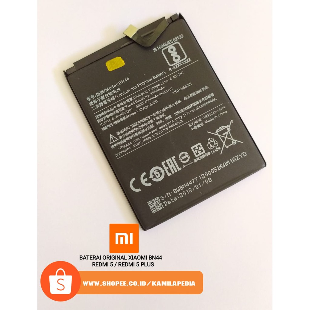 Baterai Original Xiaomi Redmi 5 Plus / Baterai Xiaomi Redmi 5 Plus BN44/ Baterai Redmi 5 Plus BN44