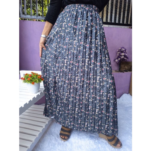 ROK PLISKET DAISY MOTIF MELATI PREMIUM TERBARU//ROK PLISKET MOTIF BUNGA