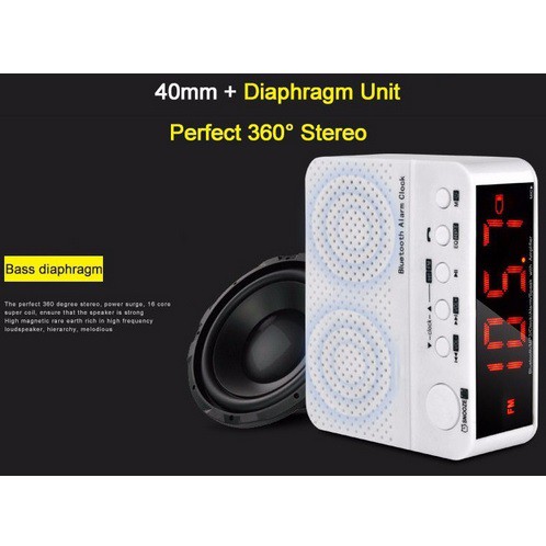 Taffware Jam Alarm Dengan Speaker Bluetooth - BC-01