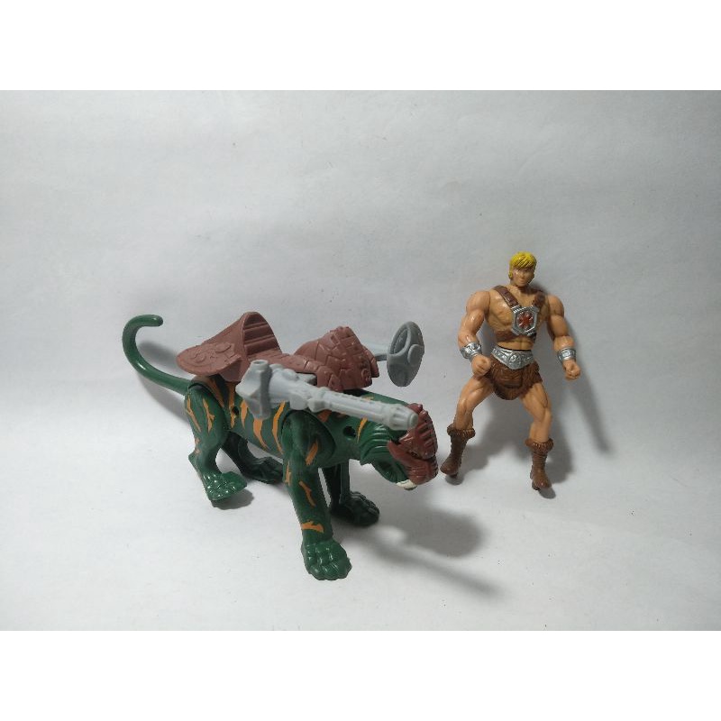 Heman He Man Cringer Battle Cat Tiger Macan Harimau MOTU Masters Of The Universe Figure Figurine Rar