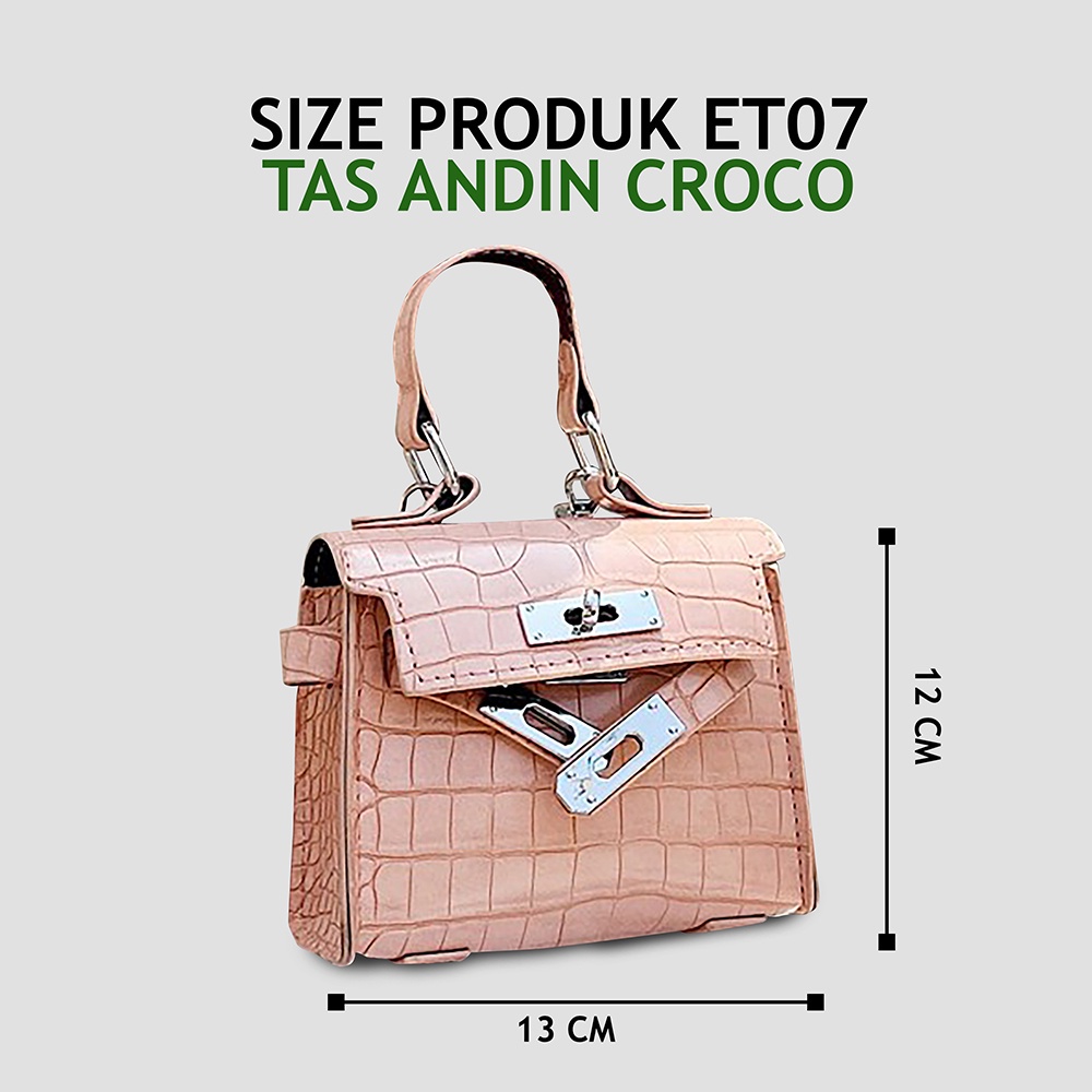 Tas Mini Croco Tas selmpang Wanita Tas Motif Buaya Hand Bag mini ET07