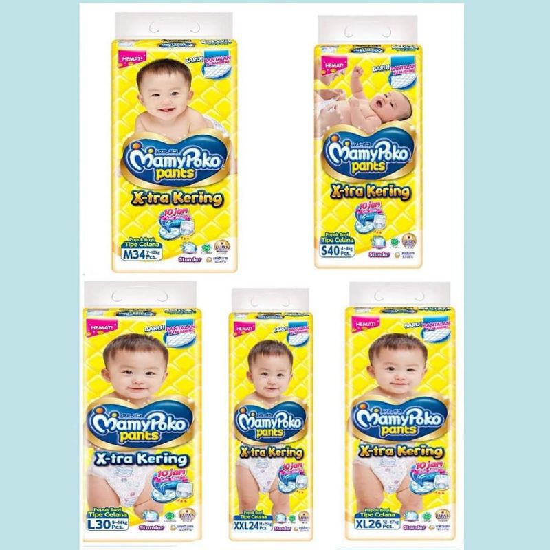 MAMYPOKO STANDAR PANTS EXTRA KERING S38/M34/L30/XL26/XXL 24