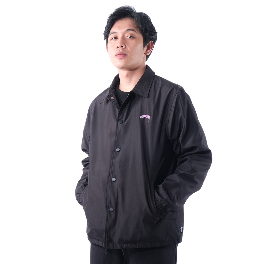 Stussy Cruize Coach Jacket Black (Pink Logo)