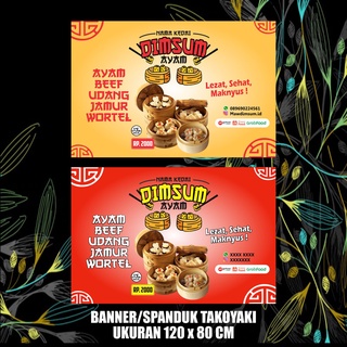 Jual SPANDUK DIMSUM / BANNER DIMSUM UKURAN 160 X 60 CM DAN UKURAN 120 X
