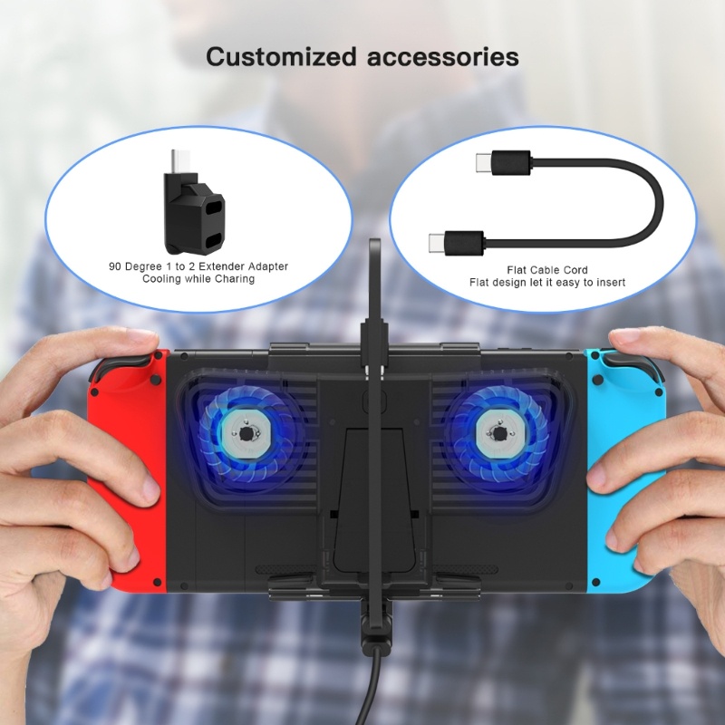 Btsg Untuk Steam-Deck-Dual C-port Adapter-High Speed Cooling Fan Radiator-Kipas Panas Wastafel