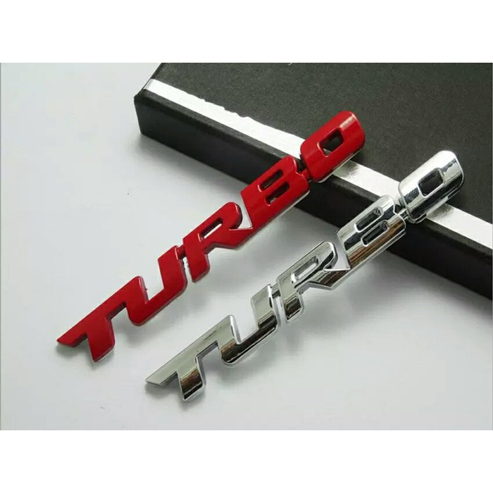 Emblem Turbo Silver Aksesoris Eksterior Mobil Sticker 3D Logo Tulis