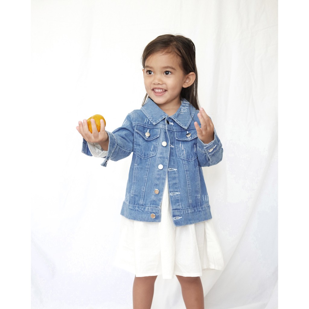 RIPPED DENIM JACKET | Jacket Denim Anak Unisex | Jacket Jeans Anak | Outer Anak | Jaket Jeans Anak Oversized