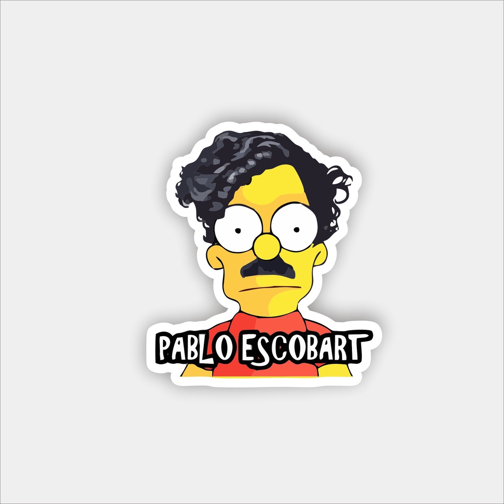 

Stiker Sticker Brand distro Pablo Escobart Logo Journal Label Graftac Vinyl Skate surf Band Grafiti pop art Case Phone Tumblr Laptop Casing Striping Aesthetic Band Hype Dinding Waterproof Clothing Murah