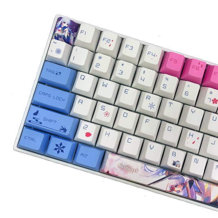 KEYCAPS GENSHIN IMPACT AYAKA CHERRY PROFILE SUBLIM MECHANICAL KEYBOARD