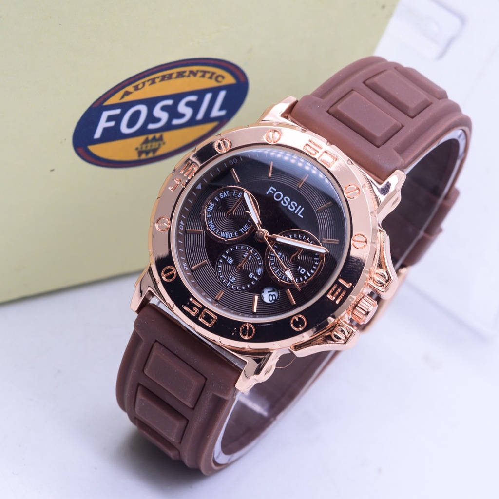 Best Seller  Jam Tangan Wanita Fx 6008-HB Tali Rubber Chrono Hiasan Tanggal Aktif Free Box Ori dan B