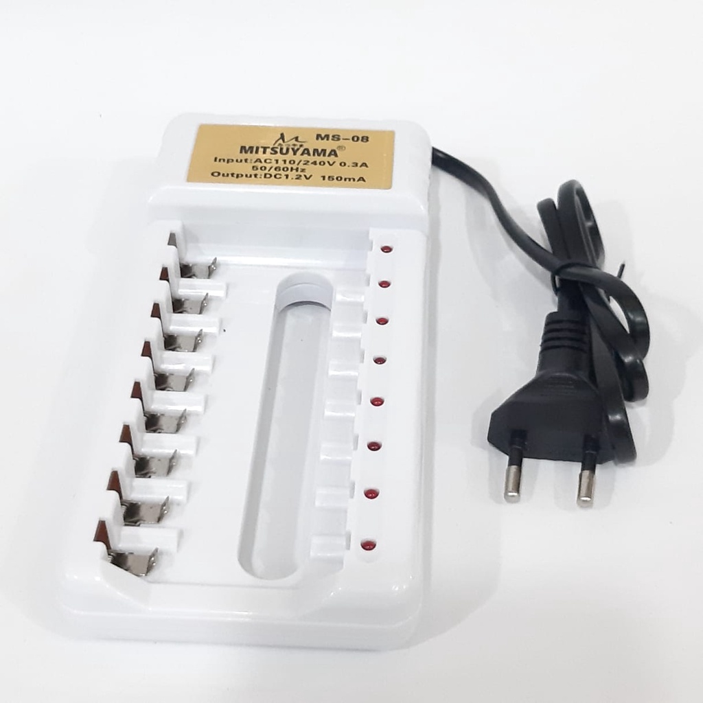 Charger Baterai MitsuyamaType AA /AAA Fast Charging DC 1.2v - 150mA  8 Slot