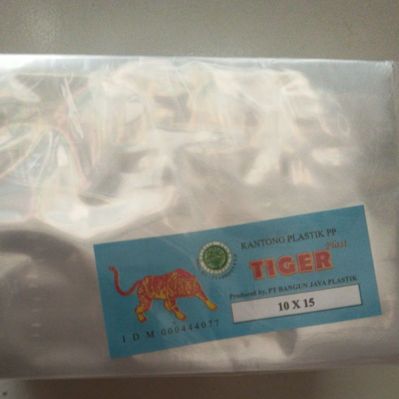 plastik bening pp tiger uk. 10x15