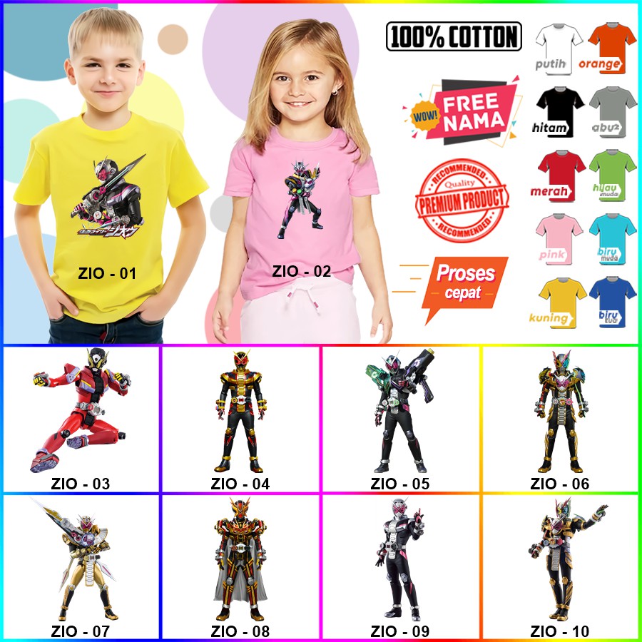 Baju Kaos ANAK DAN DEWASA KAMEN RIDER ZIO COUPLE (FREE NAMA)