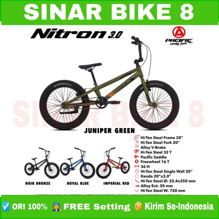 Sepeda Anak Laki BMX PACIFIC NITRON 3.0 Ban Jumbo Ukuran 20 Inch